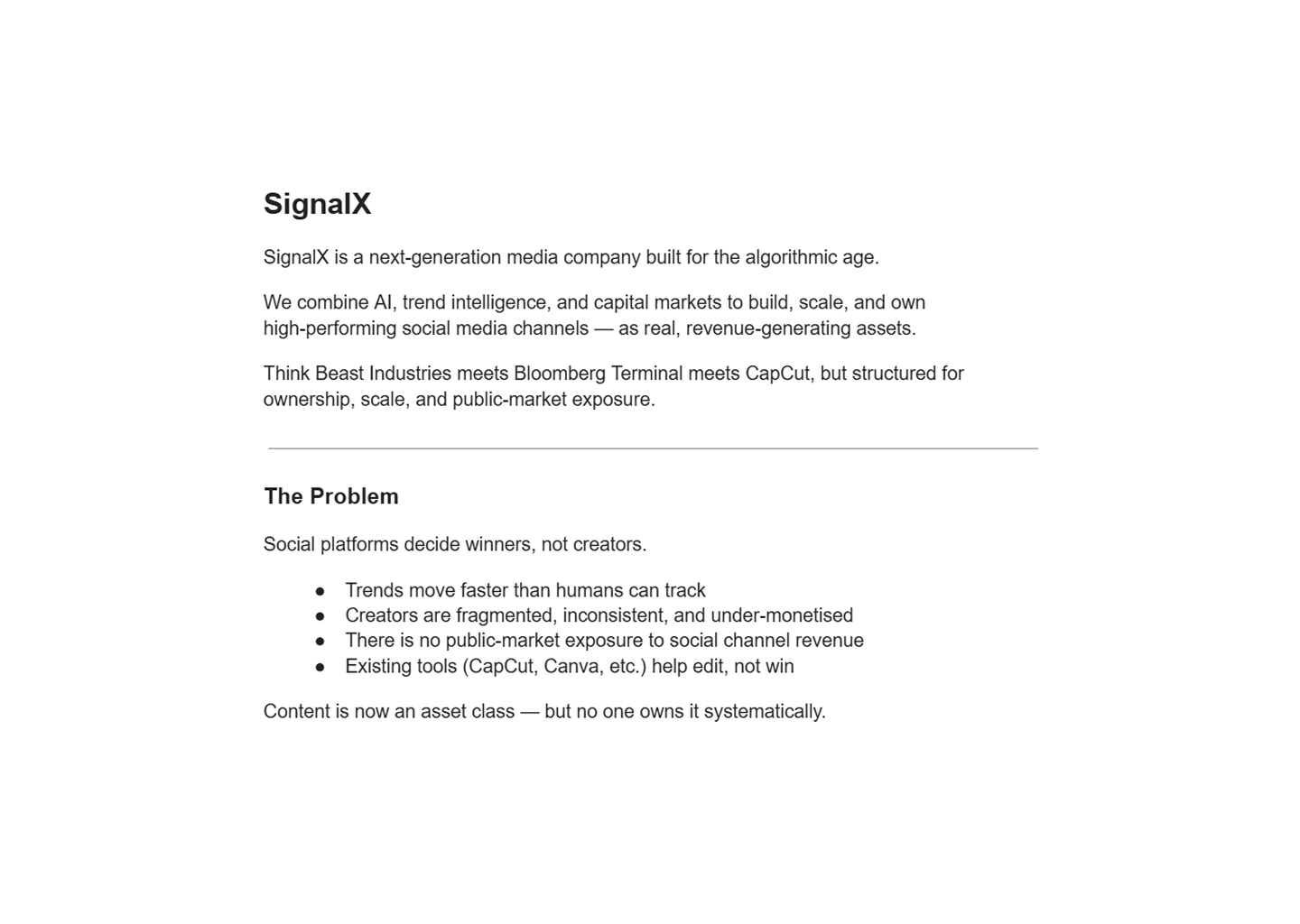 SignalX before rebrand